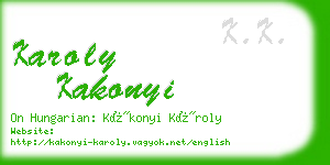 karoly kakonyi business card